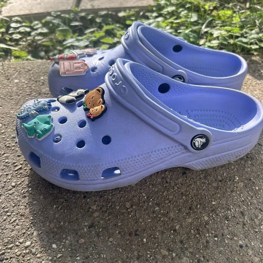 Kids Crocs Classic Clog Light Purple Lavender Size J5 Youth Shoes with Jibbitz